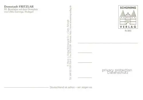 AK / Ansichtskarte Fritzlar Dom Heiliger Bonifatius Frauenturm Schiefes Haus Marktplatz Fritzlar