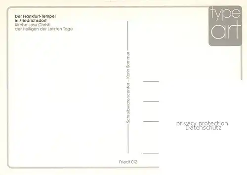 AK / Ansichtskarte Friedrichsdorf_Taunus Frankfurt Tempel Kirche Jesu Christi Friedrichsdorf Taunus