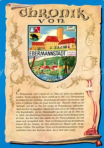 AK / Ansichtskarte Ebermannstadt Chronik Burg Feuerstein Ebermannstadt