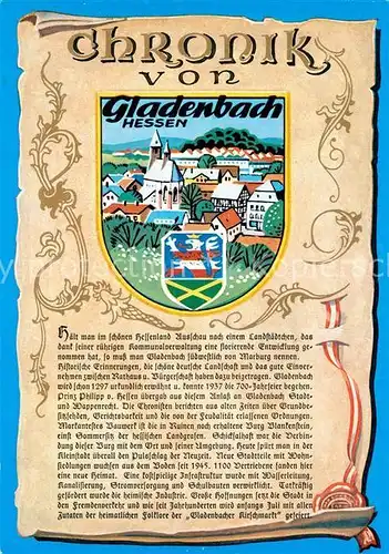 AK / Ansichtskarte Gladenbach Chronik Gladenbach