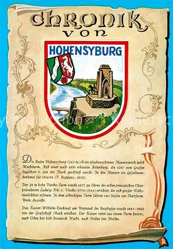 AK / Ansichtskarte Hohensyburg Chronik Ruine  Hohensyburg