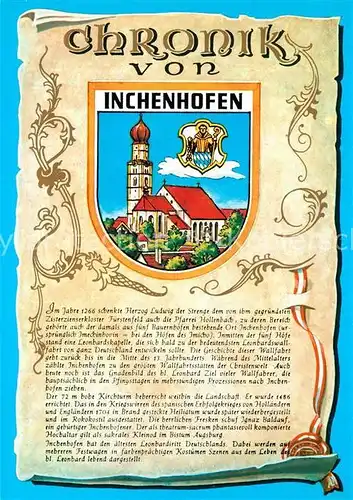 AK / Ansichtskarte Inchenhofen Kirche Chronik Inchenhofen