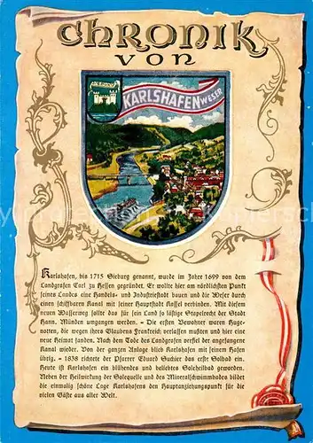 AK / Ansichtskarte Karlshafen_Bad Chronik Panorama Karlshafen_Bad