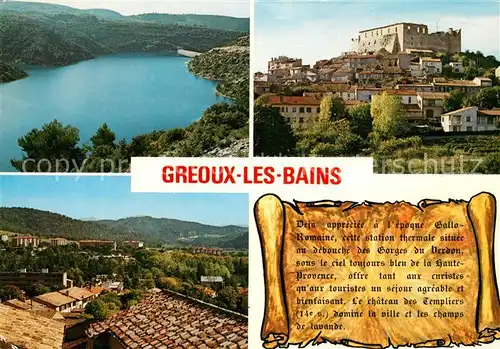 AK / Ansichtskarte Greoux les Bains Panoramen Chronik Greoux les Bains