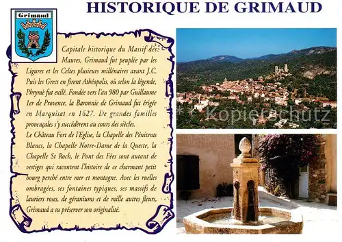 AK / Ansichtskarte Grimaud Panorama Denkmal Chronik Grimaud