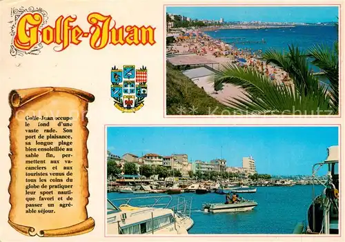AK / Ansichtskarte Golfe Juan Strand Hafen Chronik Golfe Juan