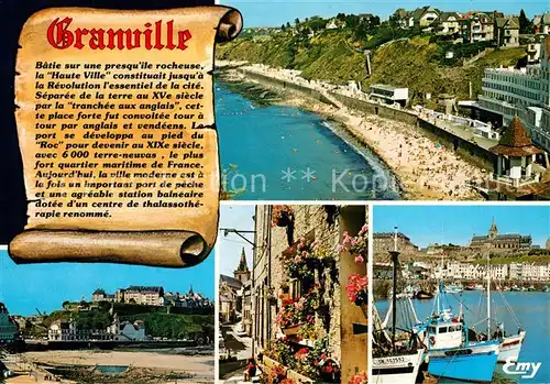 AK / Ansichtskarte Granville_Manche Strand Plat Gousset La Ville Haute Hafen Altstadt Chronik Granville_Manche