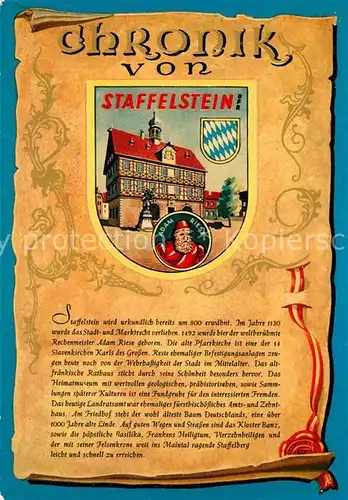 AK / Ansichtskarte Staffelstein Rathaus Chronik Staffelstein