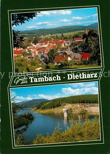 AK / Ansichtskarte Tambach Dietharz Panorama Schmalwassertalsperre Trinkwasserentnahmeturm Tambach Dietharz