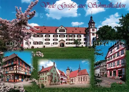 AK / Ansichtskarte Schmalkalden Schloss Wilhelmsburg Stille Gasse Fachwerkhaus Lutherhaus Schmalkalden