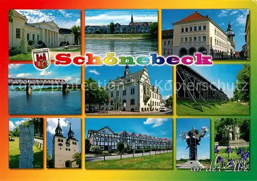 AK / Ansichtskarte Schoenebeck_Elbe Brueckenpartie Fachwerk  Schoenebeck Elbe