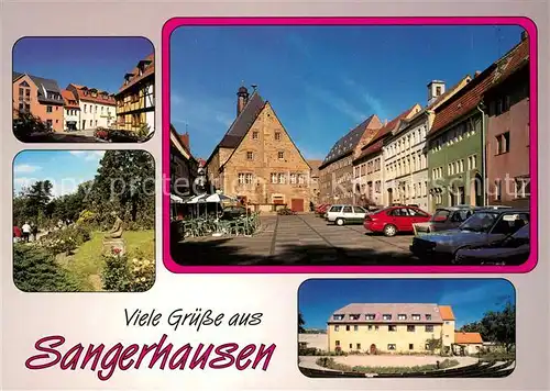 AK / Ansichtskarte Sangerhausen_Suedharz Markt Restaurant Europa Rosarium Altes Schloss Sangerhausen Suedharz