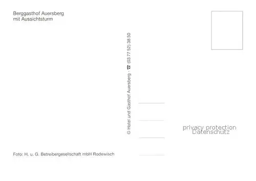 AK / Ansichtskarte Auersberg_Wildenthal Berggasthof mit Aussichtsturm Auersberg Wildenthal