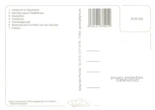 AK / Ansichtskarte Neuhaus_Rennweg Holzkunst im Gluecksthal Heimatmuseum Geisslerhaus Holzkirche Weidmannsheil mit Stausee Neuhaus Rennweg