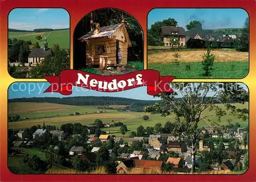 AK / Ansichtskarte Neudorf_Erzgebirge Kirche Schutzhuette Fichtelbergbahn  Neudorf Erzgebirge