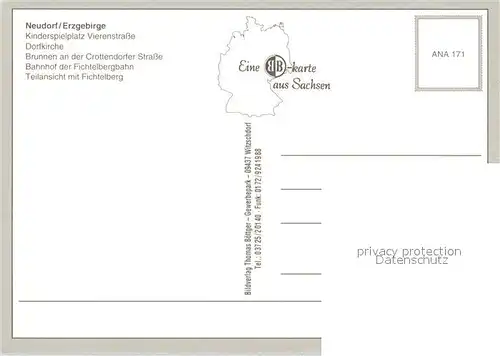 AK / Ansichtskarte Neudorf_Erzgebirge Spielplatz Vierenstrasse Crottendorfer Strasse Fichtelbergbahn Dampflok Neudorf Erzgebirge