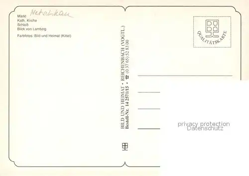 AK / Ansichtskarte Netzschkau Marktplatz Schloss Lambzig Netzschkau