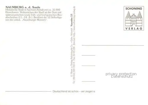 AK / Ansichtskarte Naumburg_Saale mit Dom  Naumburg_Saale