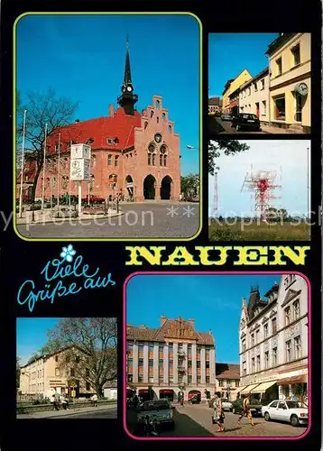 AK / Ansichtskarte Nauen_Havelland Rathaus Marktstrasse Nauen_Havelland