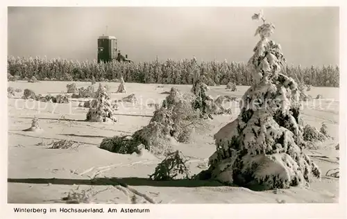 AK / Ansichtskarte Winterberg_Hochsauerland Winteridyll mit Astenturm Winterberg_Hochsauerland