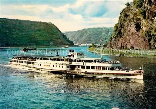 AK / Ansichtskarte Dampfer_Seitenrad Mainz Koeln Duesseldorfer Rheindampfschifffahrt  Dampfer Seitenrad