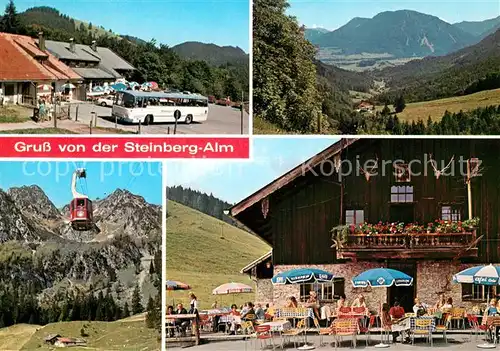 AK / Ansichtskarte Ruhpolding Berggasthof Steinberg Alm Bergbahn Landschaftspanorama Alpen Ruhpolding