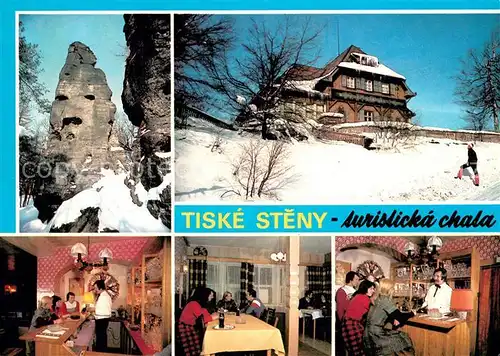 AK / Ansichtskarte Tiske_Steny Turisticka chata Berghuette Gaststaette Felsen Tiske_Steny