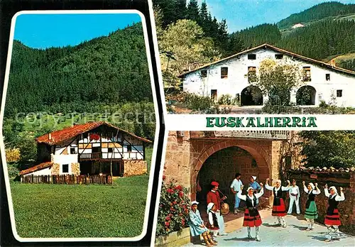 AK / Ansichtskarte Euskal_Herria_Baskenland Haus auf dem Land Trachten Volkstanz Tradition 