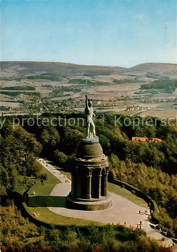 AK / Ansichtskarte Detmold Hermannsdenkmal im Teutoburger Wald Fliegeraufnahme Detmold