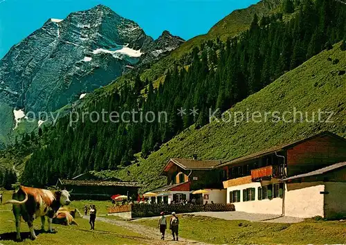AK / Ansichtskarte Neustift_Stubaital_Tirol Pinnisalm mit Habicht Stubaier Alpen Almvieh Kuehe Neustift_Stubaital_Tirol