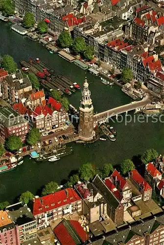 AK / Ansichtskarte Amsterdam_Niederlande Montelbaanstoren en omgeving Montelbaanturm und Umgebung Fliegeraufnahme Amsterdam_Niederlande