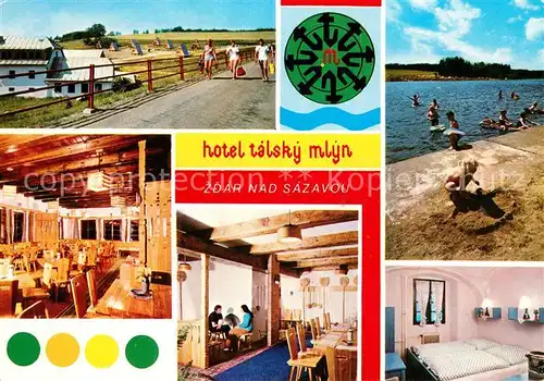 AK / Ansichtskarte Zdar_nad_Sazavou_Saar Hotel Talsky Mlyn Restaurant Strand Zdar_nad_Sazavou_Saar