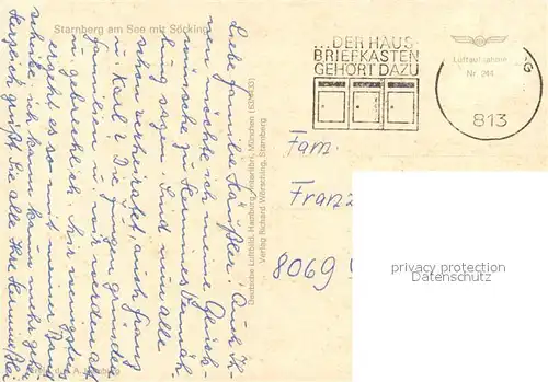 AK / Ansichtskarte Starnberg Starnberger See mit Soecking Fliegeraufnahme Starnberg