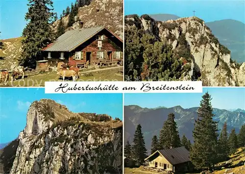 AK / Ansichtskarte Fischbachau Hubertushuette am Breitenstein Gebirgspanorama Mangfallgebirge Fischbachau
