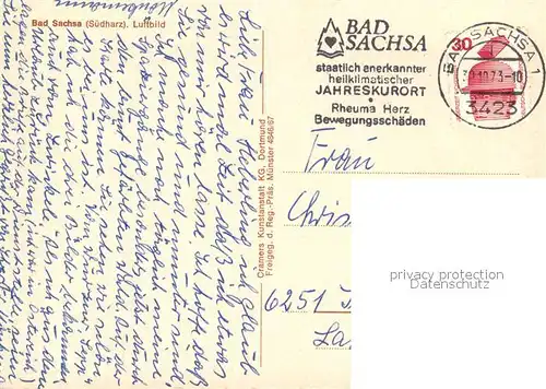 AK / Ansichtskarte Bad_Sachsa_Harz Fliegeraufnahme Bad_Sachsa_Harz