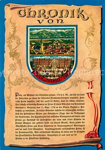 AK / Ansichtskarte Prien_Chiemsee Chronik Wappen Siegel Prien Chiemsee
