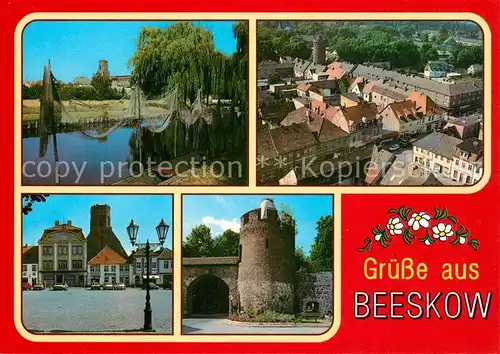 AK / Ansichtskarte Beeskow Fischerkiez Markt Kirche Stadtmauer  Beeskow