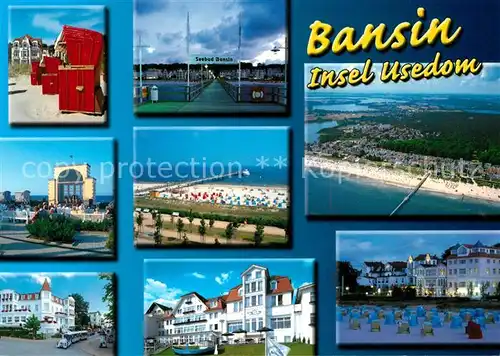 AK / Ansichtskarte Bansin_Ostseebad Seebad Strand Reha Kliniken Fliegeraufnahme Bansin_Ostseebad