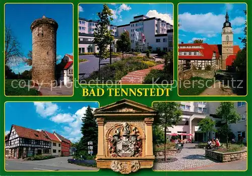 AK / Ansichtskarte Bad_Tennstedt Ketzerturm Median Klinik Trinitatiskirche Relief Osthofer Tor Bad_Tennstedt