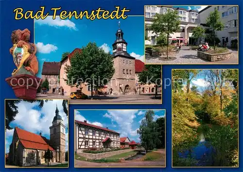 AK / Ansichtskarte Bad_Tennstedt Brunnenl?we Rathaus Median Klinik Trinitatiskirche Promenade Oede Bad_Tennstedt