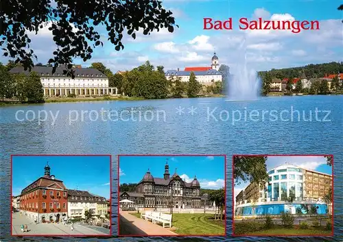 AK / Ansichtskarte Bad_Salzungen Burgsee Rathaus Gradierwerk Asklepos Parkklinik Bad_Salzungen