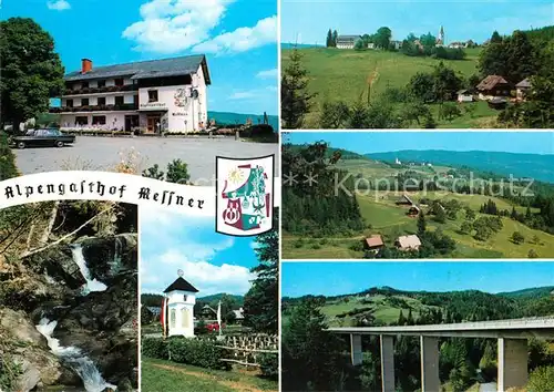 AK / Ansichtskarte Soboth Alpengasthof Messner Landschaftspanorama Bruecke Wasserfall Soboth