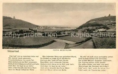 AK / Ansichtskarte Porta_Westfalica Panorama Weserlied Porta_Westfalica