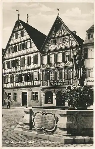 AK / Ansichtskarte Bad_Mergentheim Markt mit Milchlingsbrunnen Bad_Mergentheim