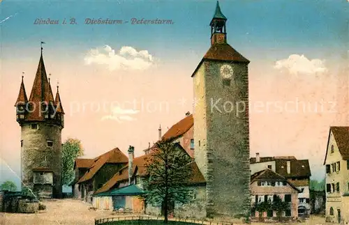 AK / Ansichtskarte Lindau_Bodensee Diebsturm Petersturm Lindau Bodensee