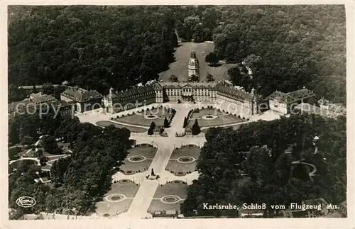 AK / Ansichtskarte Karlsruhe_Baden Schloss Fliegeraufnahme Karlsruhe_Baden