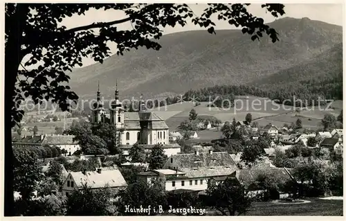 AK / Ansichtskarte Haindorf_Isergebirge Stadtblick mit Kirche Haindorf Isergebirge