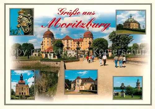 AK / Ansichtskarte Moritzburg_Sachsen Barockschloss Postmeilensaeule Fasanerie Kirche Leuchtturm Kaethe Kollwitz Gedenkstaette Moritzburg Sachsen