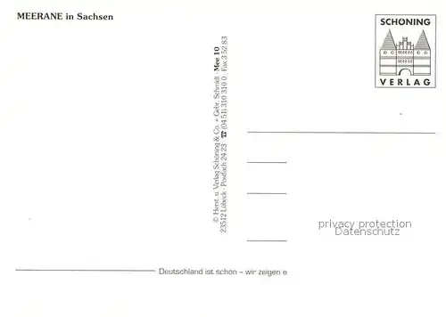 AK / Ansichtskarte Meerane Pestalozzistrasse Teichplatz Markt Rathaus Meerane