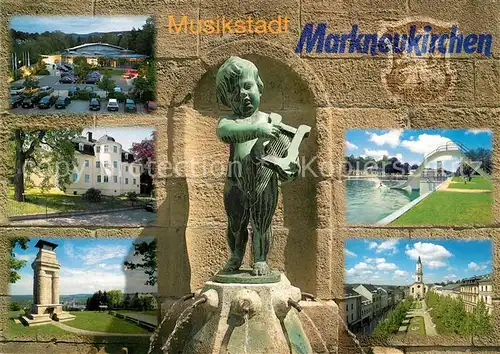 AK / Ansichtskarte Markneukirchen Musikhalle Musikinstrumentenmuseum Bismarckturm Zschucke Brunnen Schwimmbad Marktplatz Markneukirchen